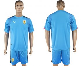 Wholesale Cheap Uruguay Blank Blue Goalkeeper Soccer Country Jersey