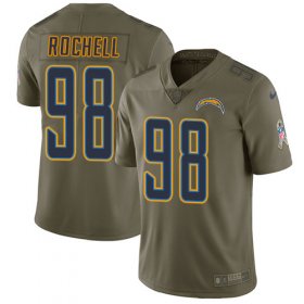 Wholesale Cheap Nike Chargers #98 Isaac Rochell Olive Men\'s Stitched NFL Limited 2017 Salute To Service Jersey