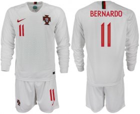 Wholesale Cheap Portugal #11 Bernardo Away Long Sleeves Soccer Country Jersey