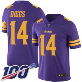 Wholesale Cheap Nike Vikings #14 Stefon Diggs Purple Men\'s Stitched NFL Limited Rush 100th Season Jersey