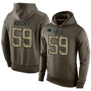 Wholesale Cheap NFL Men's Nike Carolina Panthers #59 Luke Kuechly Stitched Green Olive Salute To Service KO Performance Hoodie