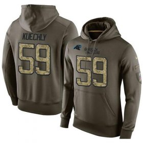 Wholesale Cheap NFL Men\'s Nike Carolina Panthers #59 Luke Kuechly Stitched Green Olive Salute To Service KO Performance Hoodie