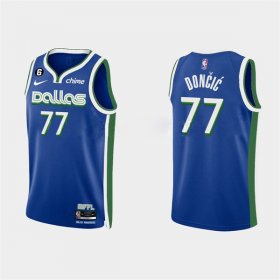 Wholesale Cheap Men\'s Dallas Mavericks #77 Luka Doncic Blue Stitched Basketball Jersey