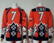 Wholesale Cheap Nike Broncos #7 John Elway Orange/Navy Blue Men's Ugly Sweater