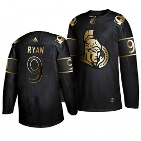 Wholesale Cheap Adidas Senators #9 Bobby Ryan Men\'s 2019 Black Golden Edition Authentic Stitched NHL Jersey