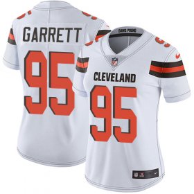 Wholesale Cheap Nike Browns #95 Myles Garrett White Women\'s Stitched NFL Vapor Untouchable Limited Jersey