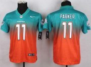 Wholesale Cheap Nike Dolphins #11 DeVante Parker Aqua Green/Orange Youth Stitched NFL Elite Fadeaway Fashion Jersey