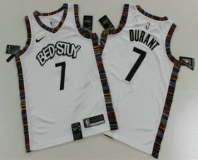 Wholesale Cheap Men\'s Brooklyn Nets #7 Kevin Durant NEW White 2020 City Edition Swingman Printed NBA Jersey
