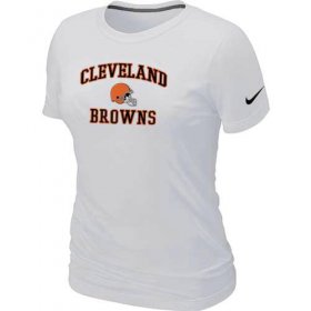 Wholesale Cheap Women\'s Nike Cleveland Browns Heart & Soul NFL T-Shirt White