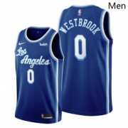 Wholesale Cheap Men Lakers Russell Westbrook 2021 trade blue classic edition jersey