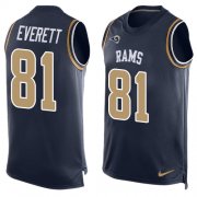 Wholesale Cheap Nike Rams #81 Gerald Everett Navy Blue Team Color Men's Stitched NFL Limited Tank Top Jersey