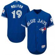Wholesale Cheap Blue Jays #19 Paul Molitor Blue Flexbase Authentic Collection Stitched MLB Jersey