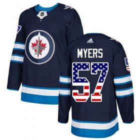 Wholesale Cheap Adidas Jets #57 Tyler Myers Navy Blue Home Authentic USA Flag Stitched Youth NHL Jersey