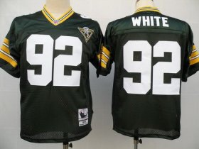 Cheap BIG Size Men\'s Green Bay Packers #92 Reggie White Green 75TH Throwback Jersey