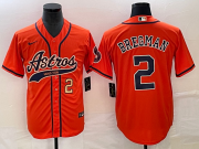 Wholesale Cheap Men's Houston Astros #2 Alex Bregman Number Orange With Patch Cool Base Stitched Baseball Jersey