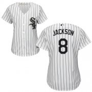 Wholesale Cheap White Sox #8 Bo Jackson White(Black Strip) Home Women's Stitched MLB Jersey