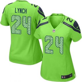 Wholesale Cheap Nike Seahawks #24 Marshawn Lynch Green Women\'s Stitched NFL Elite Jersey