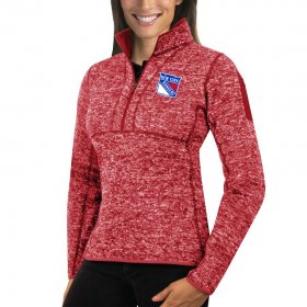 Wholesale Cheap New York Rangers Antigua Women\'s Fortune 1/2-Zip Pullover Sweater Red