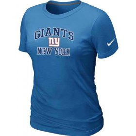 Wholesale Cheap Women\'s Nike New York Giants Heart & Soul NFL T-Shirt Light Blue