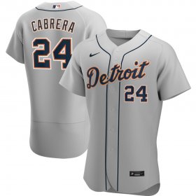 Wholesale Cheap Detroit Tigers #24 Miguel Cabrera Men\'s Nike Gray Road 2020 Authentic Player MLB Jersey