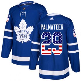 Wholesale Cheap Adidas Maple Leafs #29 Mike Palmateer Blue Home Authentic USA Flag Stitched NHL Jersey