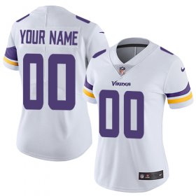 Wholesale Cheap Nike Minnesota Vikings Customized White Stitched Vapor Untouchable Limited Women\'s NFL Jersey