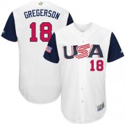 Wholesale Cheap Team USA #18 Luke Gregerson White 2017 World MLB Classic Authentic Stitched MLB Jersey