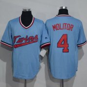 Wholesale Cheap Twins #4 Paul Molitor Light Blue Cooperstown Throwback Stitched MLB Jersey