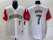 Wholesale Cheap Men's Mexico Baseball #7 Julio Urias Number 2023 White Red World Classic Stitched Jersey52