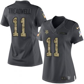 Wholesale Cheap Nike Vikings #11 Laquon Treadwell Black Women\'s Stitched NFL Limited 2016 Salute To Service Jersey