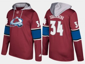 Wholesale Cheap Avalanche #34 Carl Soderberg Burgundy Name And Number Hoodie
