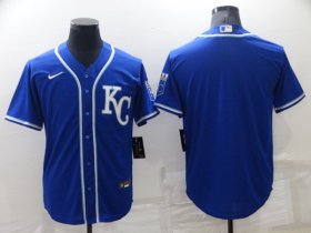 Wholesale Cheap Men\'s Kansas City Royals Blank Blue Cool Base Stitched Jersey