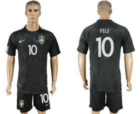Wholesale Cheap Brazil #10 Pele Black Soccer Country Jersey