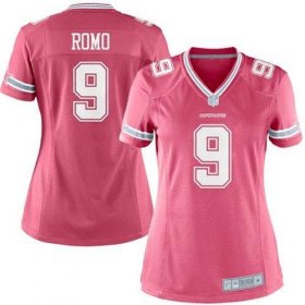 Wholesale Cheap Nike Cowboys #9 Tony Romo Pink Women\'s Stitched NFL Elite Jersey
