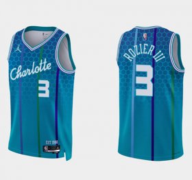 Wholesale Men\'s Charlotte Hornets #3 Terry Rozier III Blue 75th Anniversary City Stitched Basketball Jersey