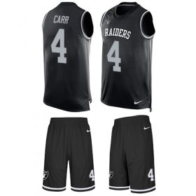Wholesale Cheap Nike Raiders #4 Derek Carr Black Team Color Men\'s Stitched NFL Limited Tank Top Suit Jersey