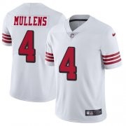 Wholesale Cheap Nike 49ers #4 Nick Mullens White Rush Men's Stitched NFL Vapor Untouchable Limited Jersey
