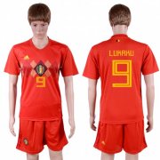 Wholesale Cheap Belgium #9 Lukaku Red Soccer Country Jersey