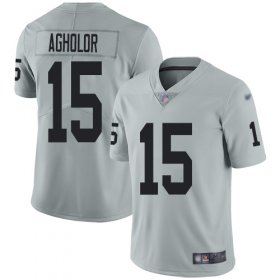 Wholesale Cheap Nike Raiders #15 Nelson Agholor Silver Men\'s Stitched NFL Limited Inverted Legend Jersey