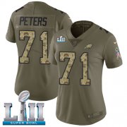 Wholesale Cheap Nike Eagles #71 Jason Peters Olive/Camo Super Bowl LII Women's Stitched NFL Limited 2017 Salute to Service Jersey