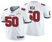 Wholesale Cheap Men's Tampa Bay Buccaneers #50 Vita Vea White 2021 Super Bowl LV Limited Stitched NFL Jersey