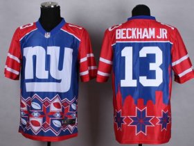 Wholesale Cheap Nike Giants #13 Odell Beckham Jr Blue Men\'s Stitched NFL Elite Noble Fashion Jersey
