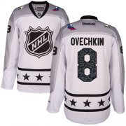 Wholesale Cheap Capitals #8 Alex Ovechkin White 2017 All-Star Metropolitan Division Women's Stitched NHL Jersey