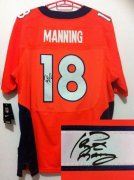 Wholesale Cheap Nike Broncos #18 Peyton Manning Orange Team Color Men's Stitched NFL Elite Autographed Jersey