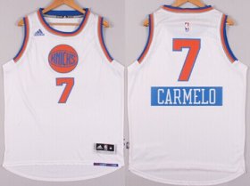 Wholesale Cheap New York Knicks #7 Carmelo Anthony Revolution 30 Swingman 2014 Christmas Day White Jersey