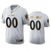 Wholesale Cheap Baltimore Ravens Custom Men's Nike White Golden Edition Vapor Limited NFL 100 Jersey