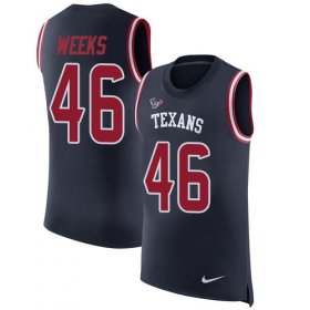 Wholesale Cheap Nike Texans #46 Jon Weeks Navy Blue Team Color Men\'s Stitched NFL Limited Rush Tank Top Jersey