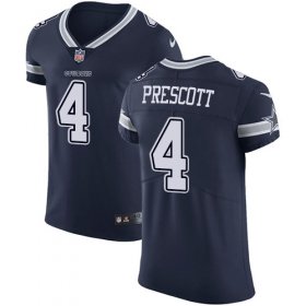Wholesale Cheap Nike Cowboys #4 Dak Prescott Navy Blue Team Color Men\'s Stitched NFL Vapor Untouchable Elite Jersey