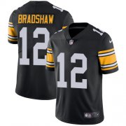 Wholesale Cheap Nike Steelers #12 Terry Bradshaw Black Alternate Men's Stitched NFL Vapor Untouchable Limited Jersey