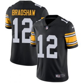 Wholesale Cheap Nike Steelers #12 Terry Bradshaw Black Alternate Men\'s Stitched NFL Vapor Untouchable Limited Jersey